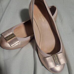 Women's Kate Spade Rose Gold Flats with Bows Sz 6M